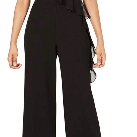 Connected Women’s Ruffled Jumpsuit Elegant Black Tie Event Plus Size 20W NEW - Picture 3 of 5